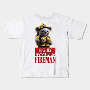 Just a Highly Koalified Fireman Koala Kids T-Shirt